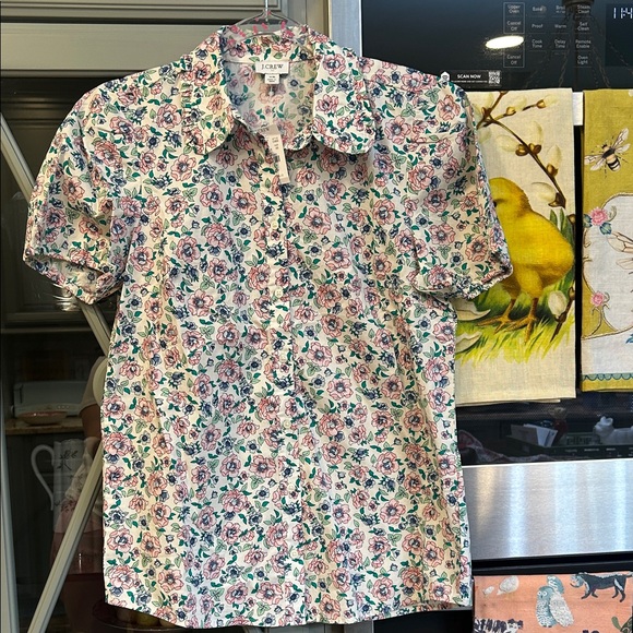J. Crew Factory Tops - J. Crew Factory Floral Cotton Print Ladies Top XS NWT Cottagecore Farmhouse